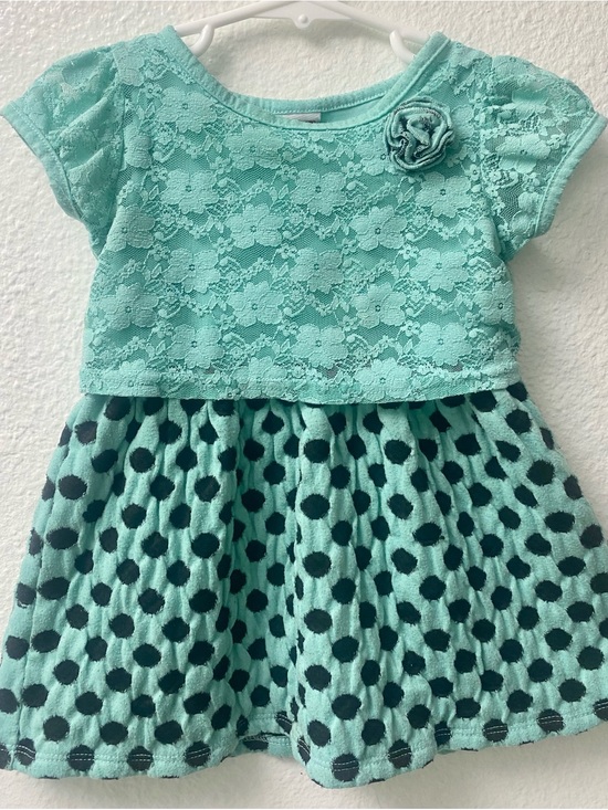 Other - Girls' Mint Green Lace & Polka Dot Dress